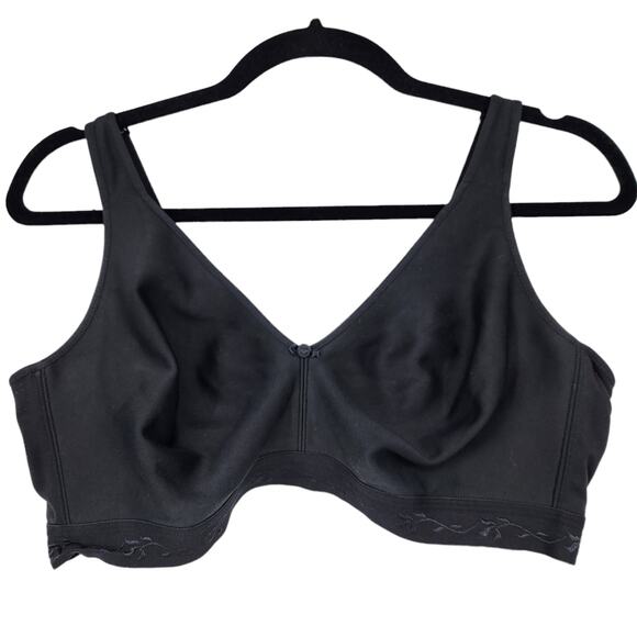 Cacique Black Wire Free Full Coverage Back Closure Lightly Lined Bra Size 40DD - Picture 1 of 3